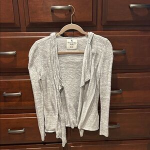 abercrombie kids Light Gray Draped Open-Front Cardigan